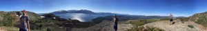 Panorama view from the top of Monarch Mountain, above Atlin lake
