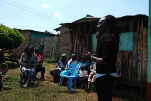 My colleague Ann, social worker at Ripples International, introducing Ripples International to a women’s support group. 